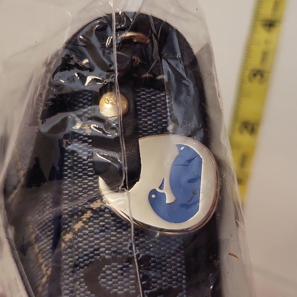 NWT Dooney and Bourke Blue Logo Wristlet with Black Leather Trim - Picture 5 of 6